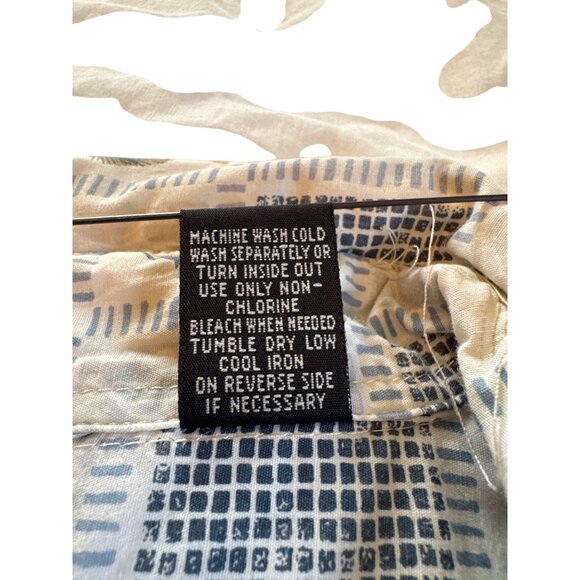 Field & Stream Button Up Shirt XL Fish Print Short Sleeve Blue White 100% Cotton - Picture 4 of 6